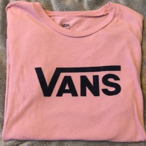 pink vans logo tee